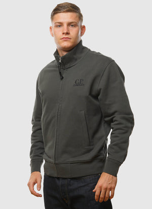 C.P. Logo Sweatshirt Jacket - Dark Shadow