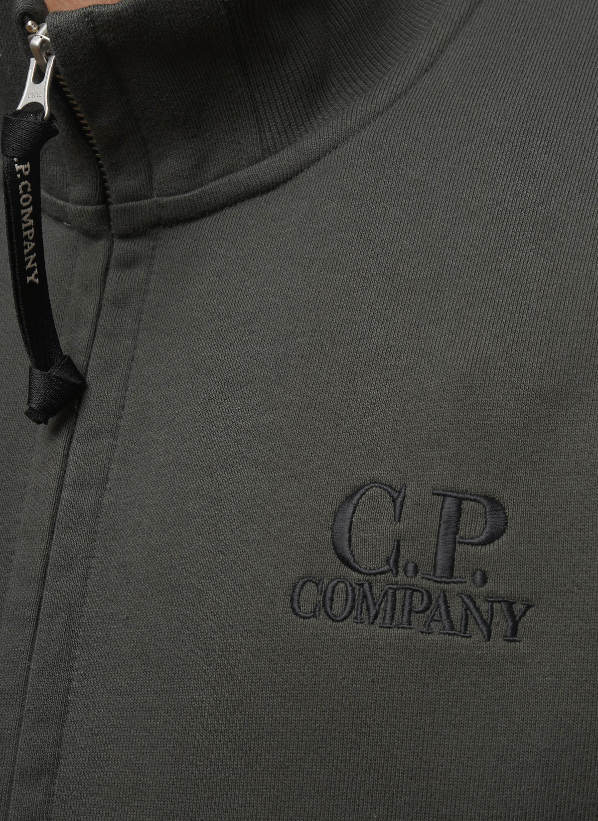 C.P. Logo Sweatshirt Jacket - Dark Shadow
