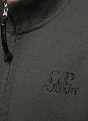 C.P. Logo Sweatshirt Jacket - Dark Shadow