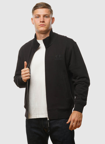 C.P. Logo Sweatshirt Jacket - Black