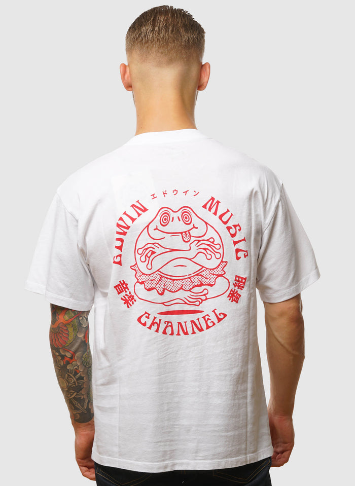 Edwin Music Channel T-Shirt - White/Red