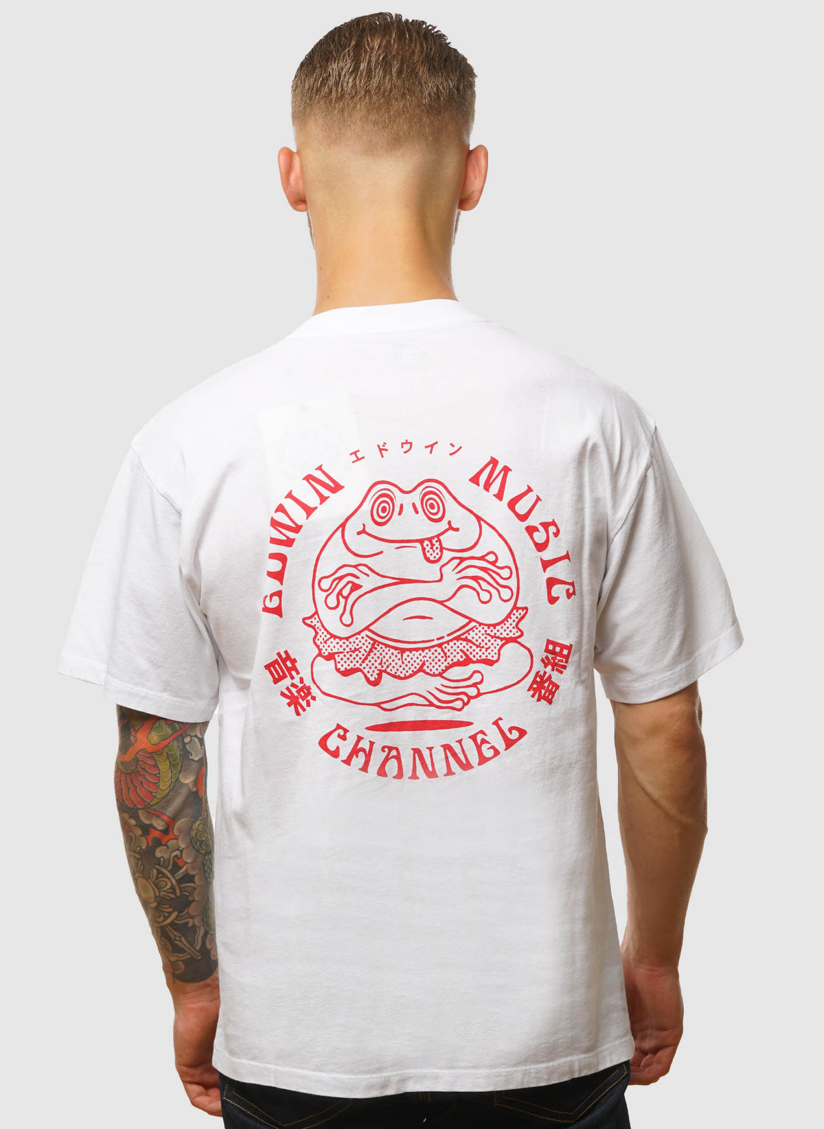 Edwin Music Channel T-Shirt - White/Red