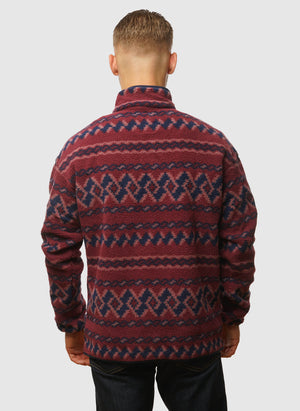 Helvetia II Half Snap Fleece - Rich Wine Knit