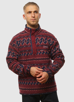 Helvetia II Half Snap Fleece - Rich Wine Knit