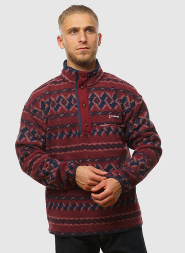Helvetia II Half Snap Fleece - Rich Wine Knit