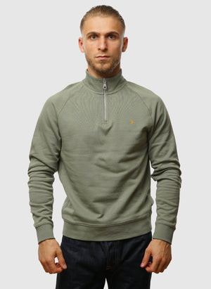 Jim 1/4 Zip Sweatshirt  - Tarragon Green