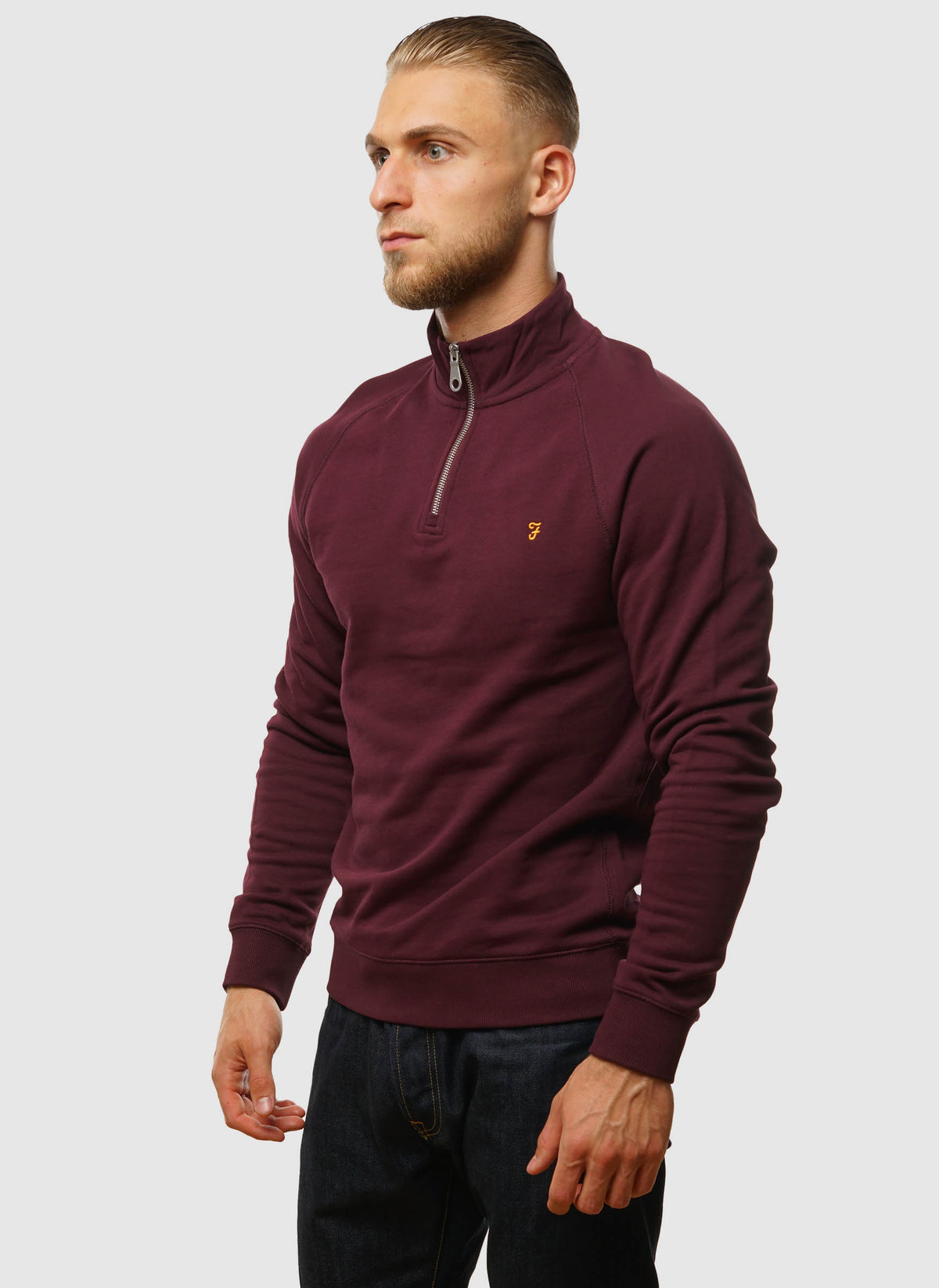 Jim 1/4 Zip Sweatshirt  - Bordeaux