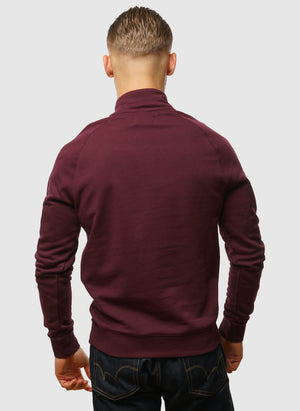 Jim 1/4 Zip Sweatshirt  - Bordeaux