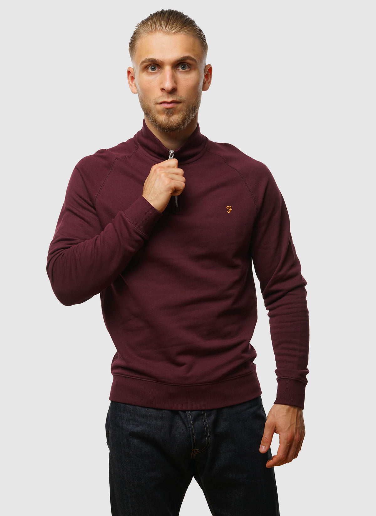 Jim 1/4 Zip Sweatshirt  - Bordeaux