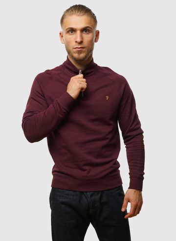 Jim 1/4 Zip Sweatshirt  - Bordeaux