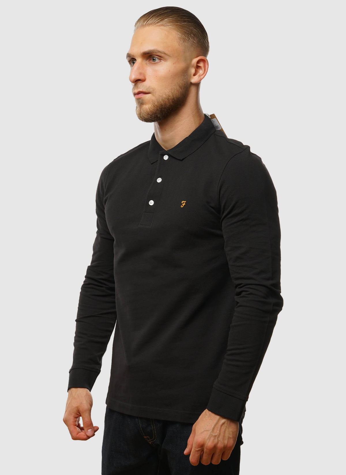 Blanes Long Sleeve Poloshirt - Black