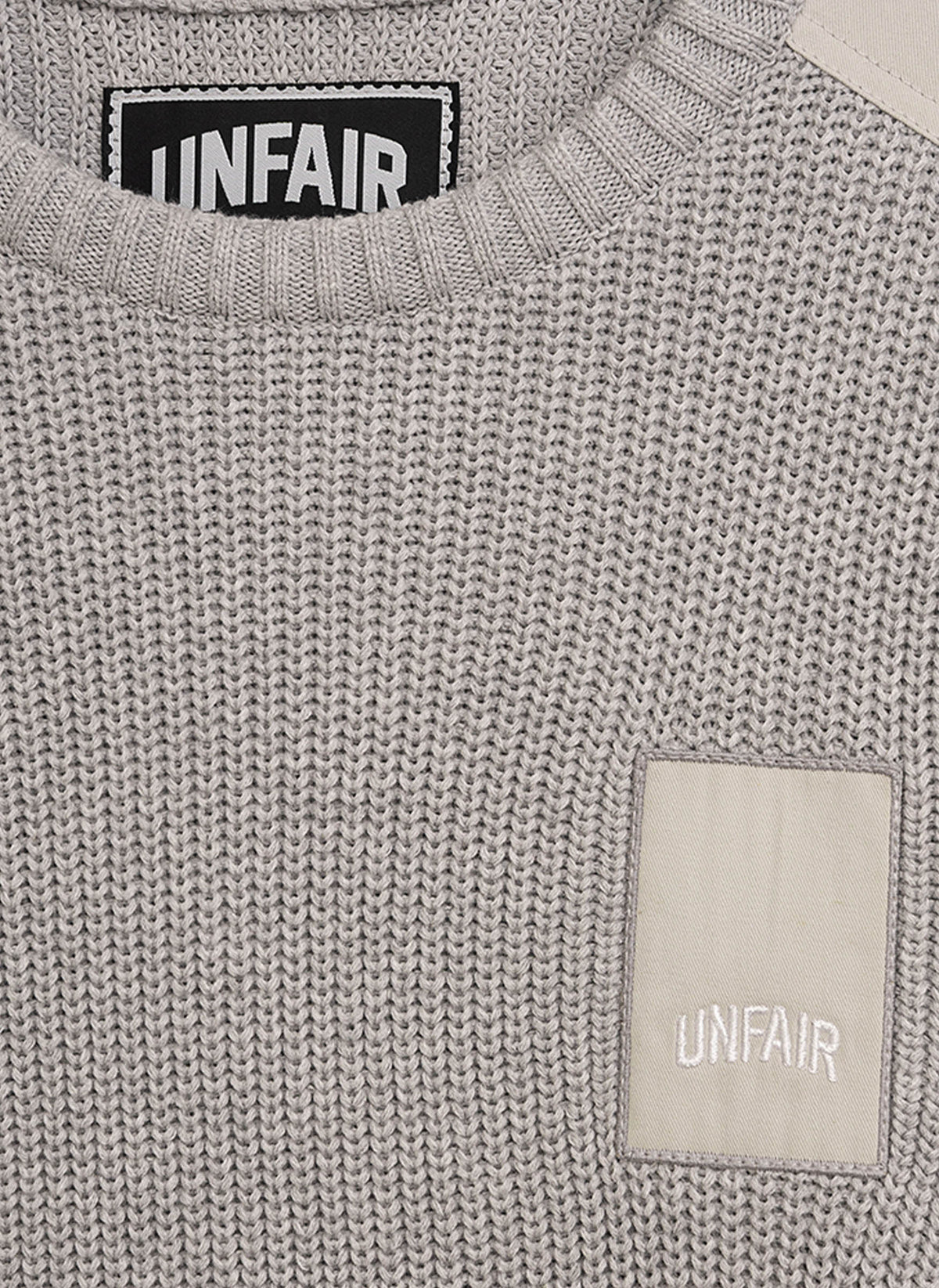 Unfair Patch Knitwear - Stone Grey