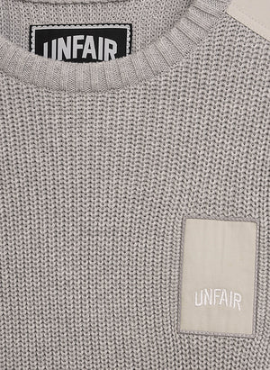 Unfair Patch Knitwear - Stone Grey