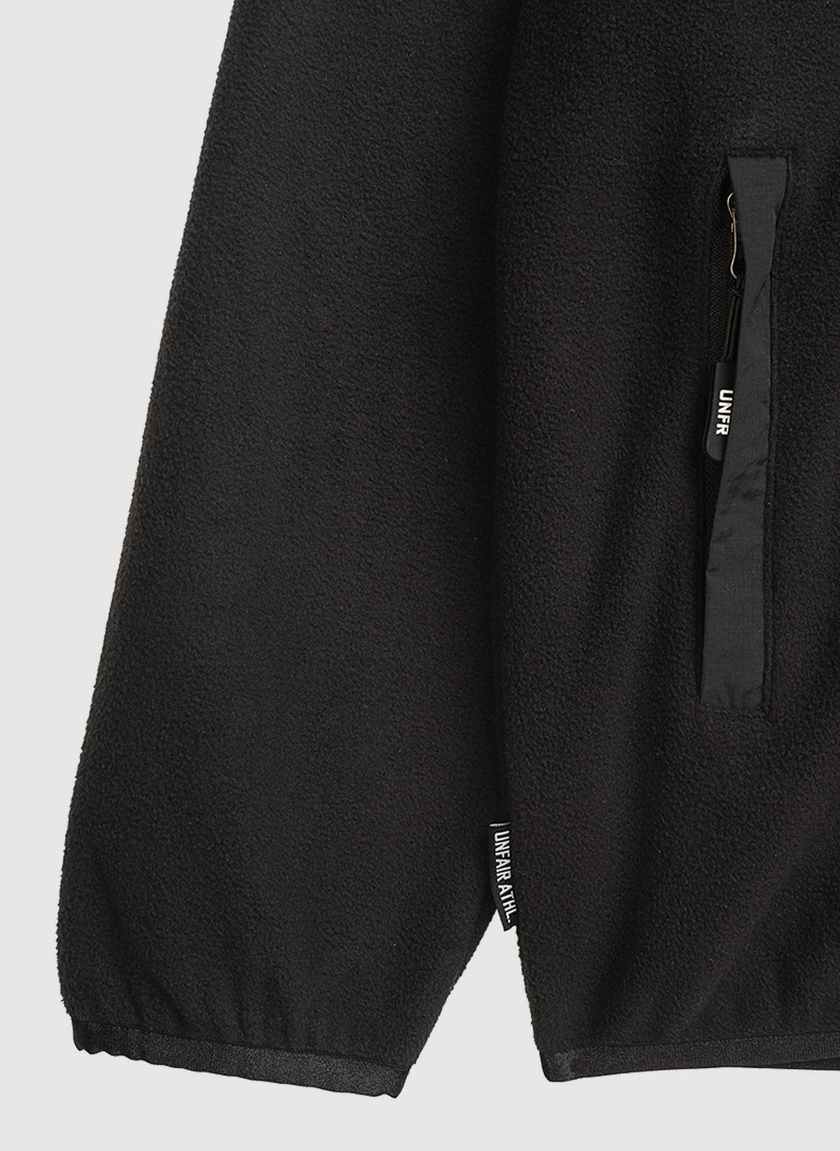 Fabric Mix Fleece Jacket - Black