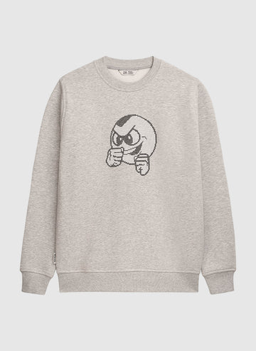 PB Crossstitch Crewneck Sweatshirt - Grey Melange