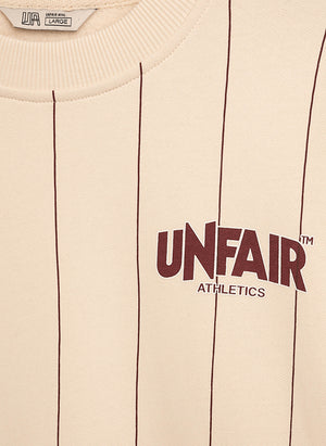 Classic Label Pinstripes Crewneck Sweatshirt - Cream