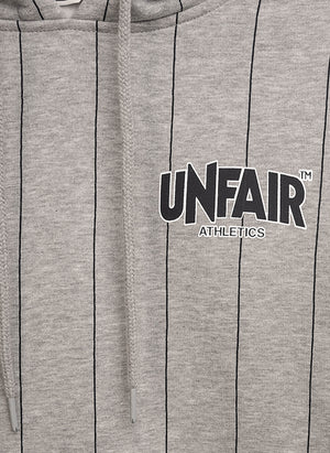 Classic Label Pinstripes Hoodie - Grey Melange
