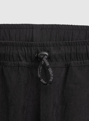 Curved Peached Pants - Black