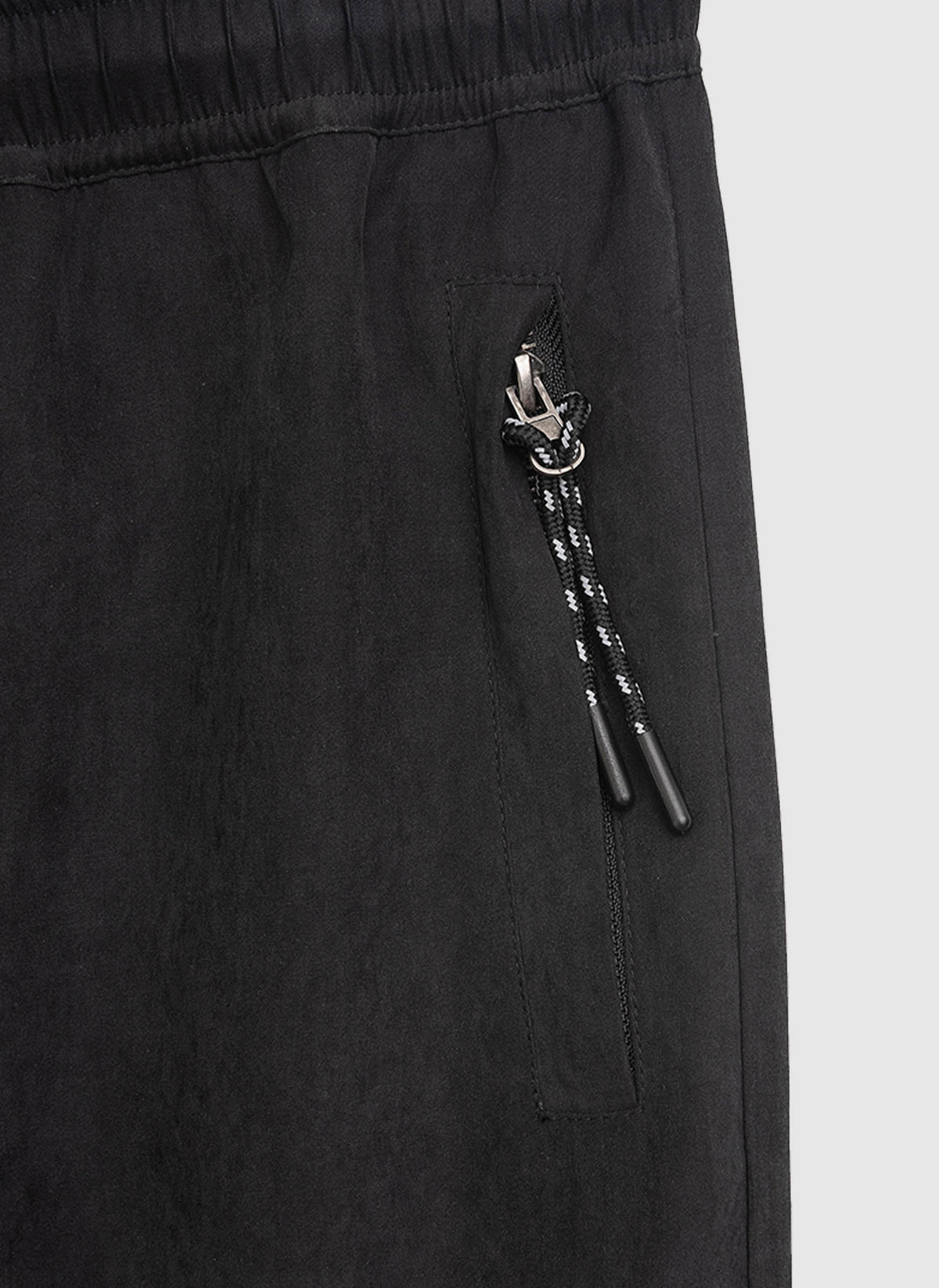 Curved Peached Pants - Black