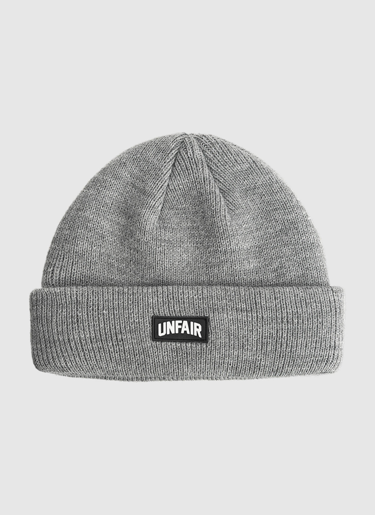 Curved Patch Beanie - Grey Melange
