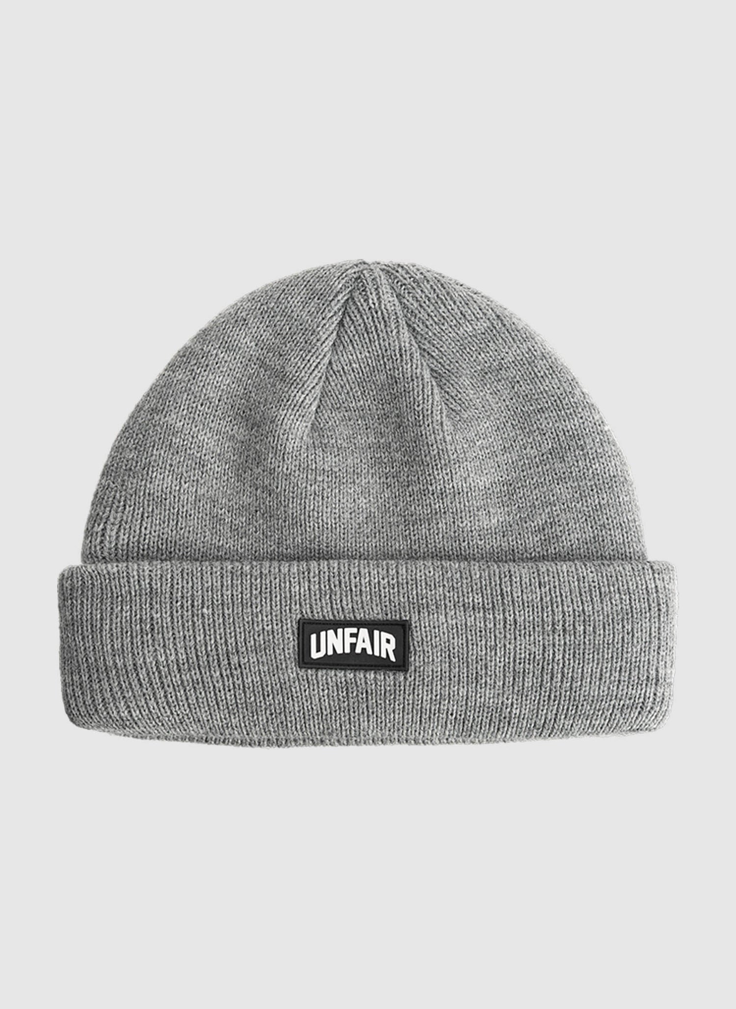 Curved Patch Beanie - Grey Melange