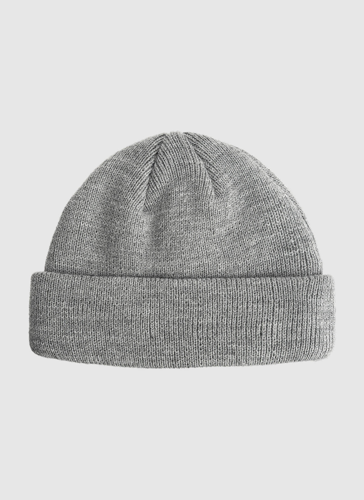 Curved Patch Beanie - Grey Melange