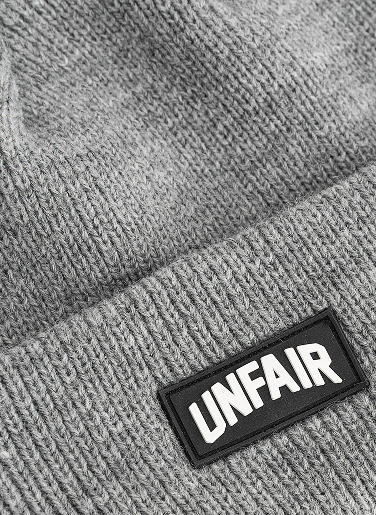 Curved Patch Beanie - Grey Melange