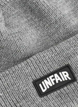 Curved Patch Beanie - Grey Melange