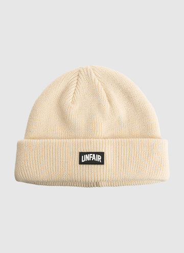 Curved Patch Beanie - Beige