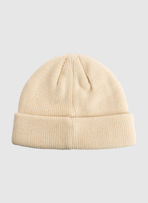 Curved Patch Beanie - Beige