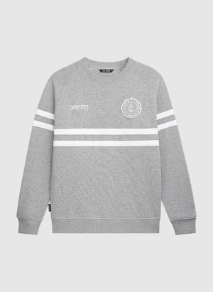 DMWU Crewneck - Grey Melange/White