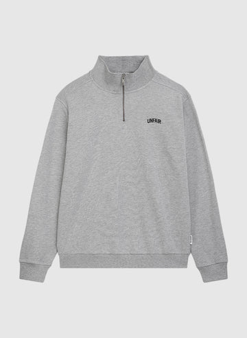 Curved Halfzip Sweatshirt - Grey Melange