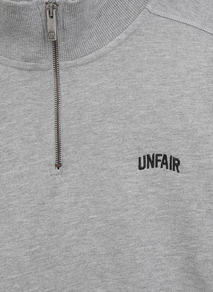 Curved Halfzip Sweatshirt - Grey Melange