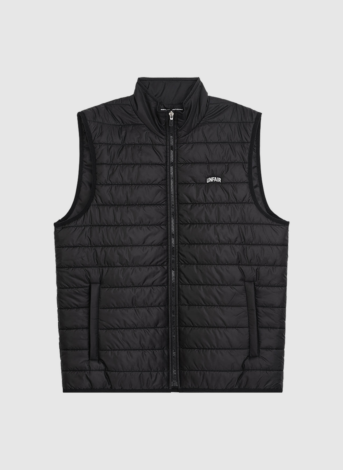Curved Quilted Vest - Black