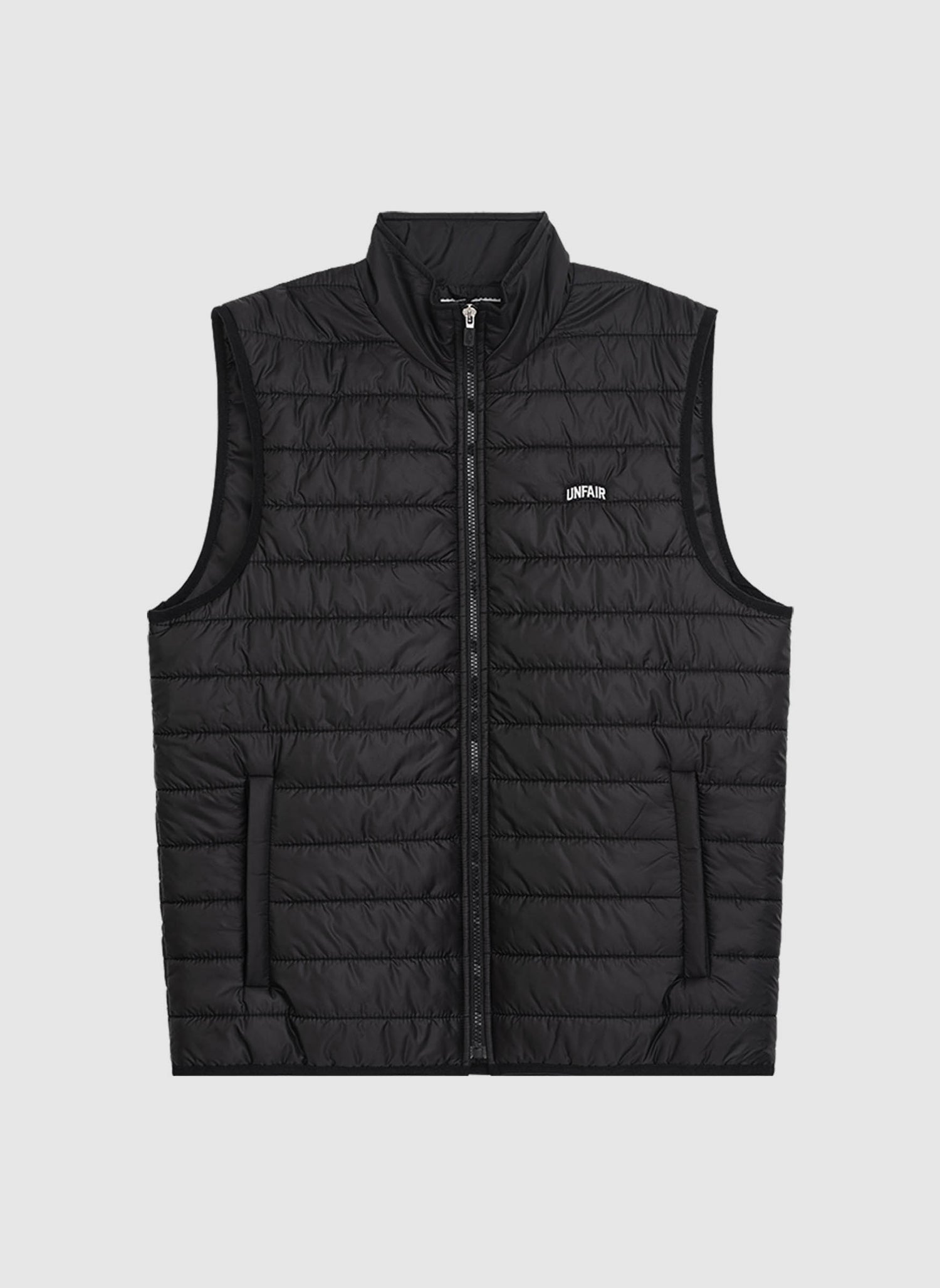 Curved Quilted Vest - Black