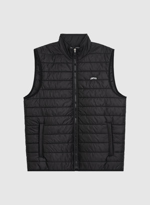 Curved Quilted Vest - Black