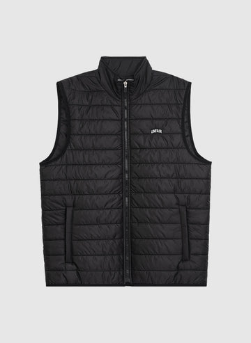 Curved Quilted Vest - Black