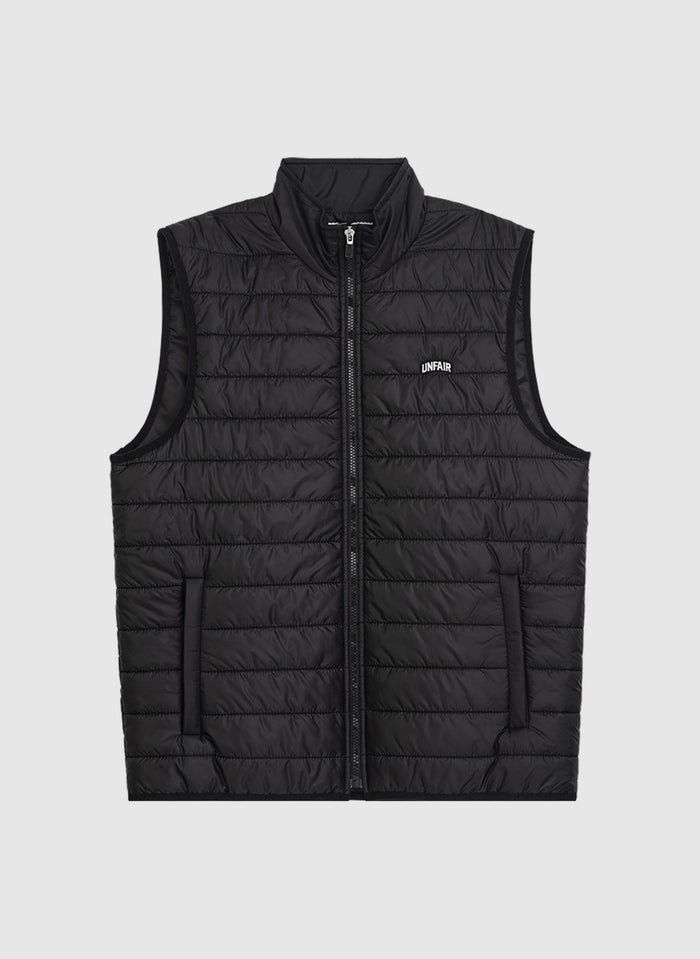 Curved Quilted Vest - Black