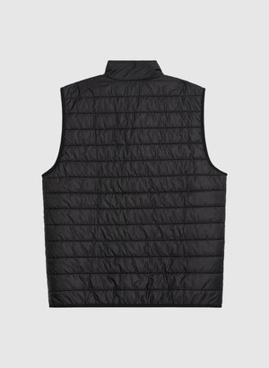 Curved Quilted Vest - Black