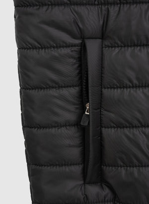 Curved Quilted Vest - Black