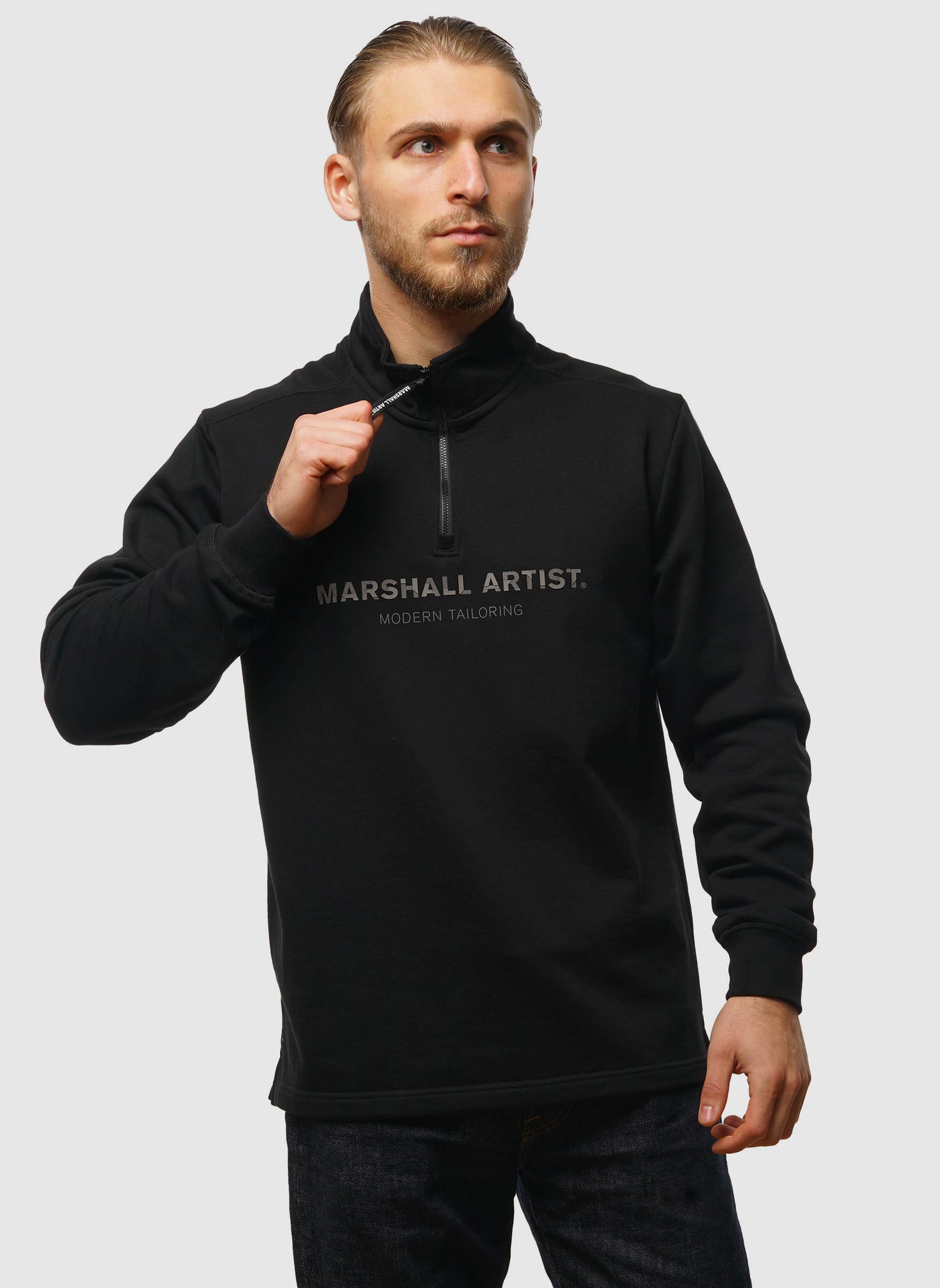Microsphere 1/4 Zip Sweat - Black