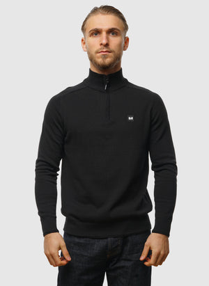 Pierre Knitted Quarter Zip - Black 