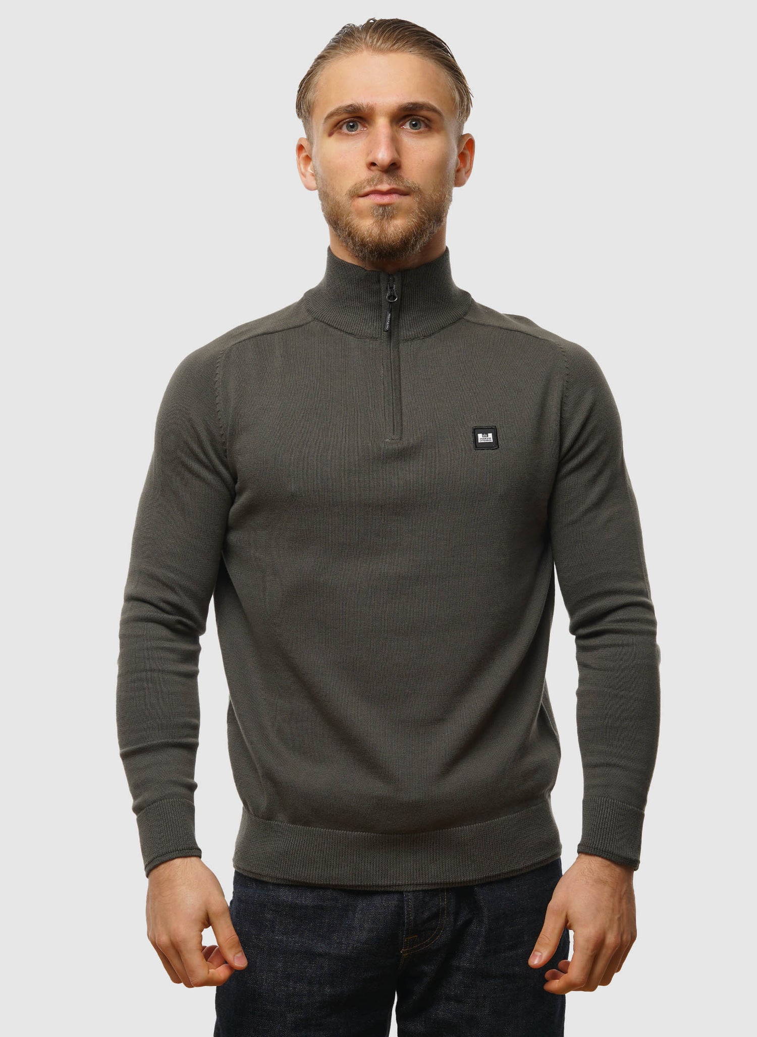 Pierre Knitted Quarter Zip - Black Forest