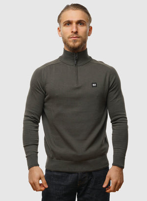 Pierre Knitted Quarter Zip - Black Forest