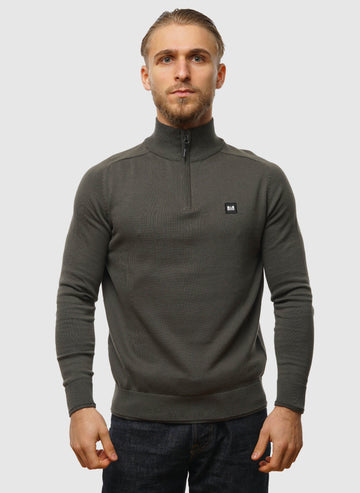Pierre Knitted Quarter Zip - Black Forest