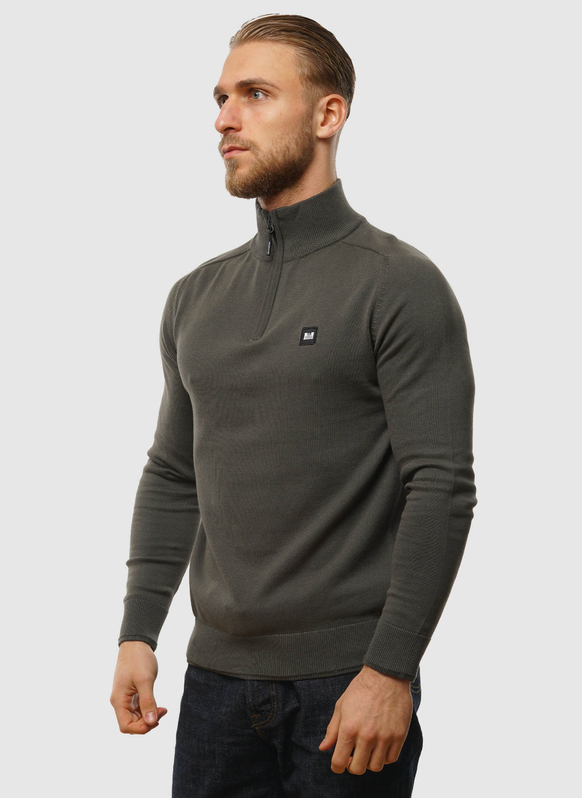Pierre Knitted Quarter Zip - Black Forest