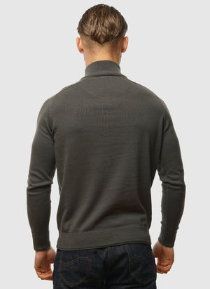 Pierre Knitted Quarter Zip - Black Forest