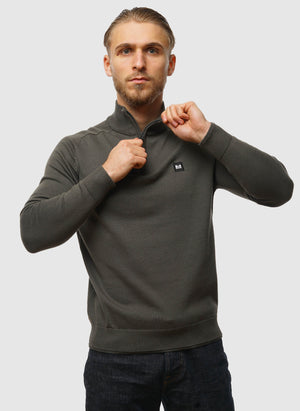 Pierre Knitted Quarter Zip - Black Forest