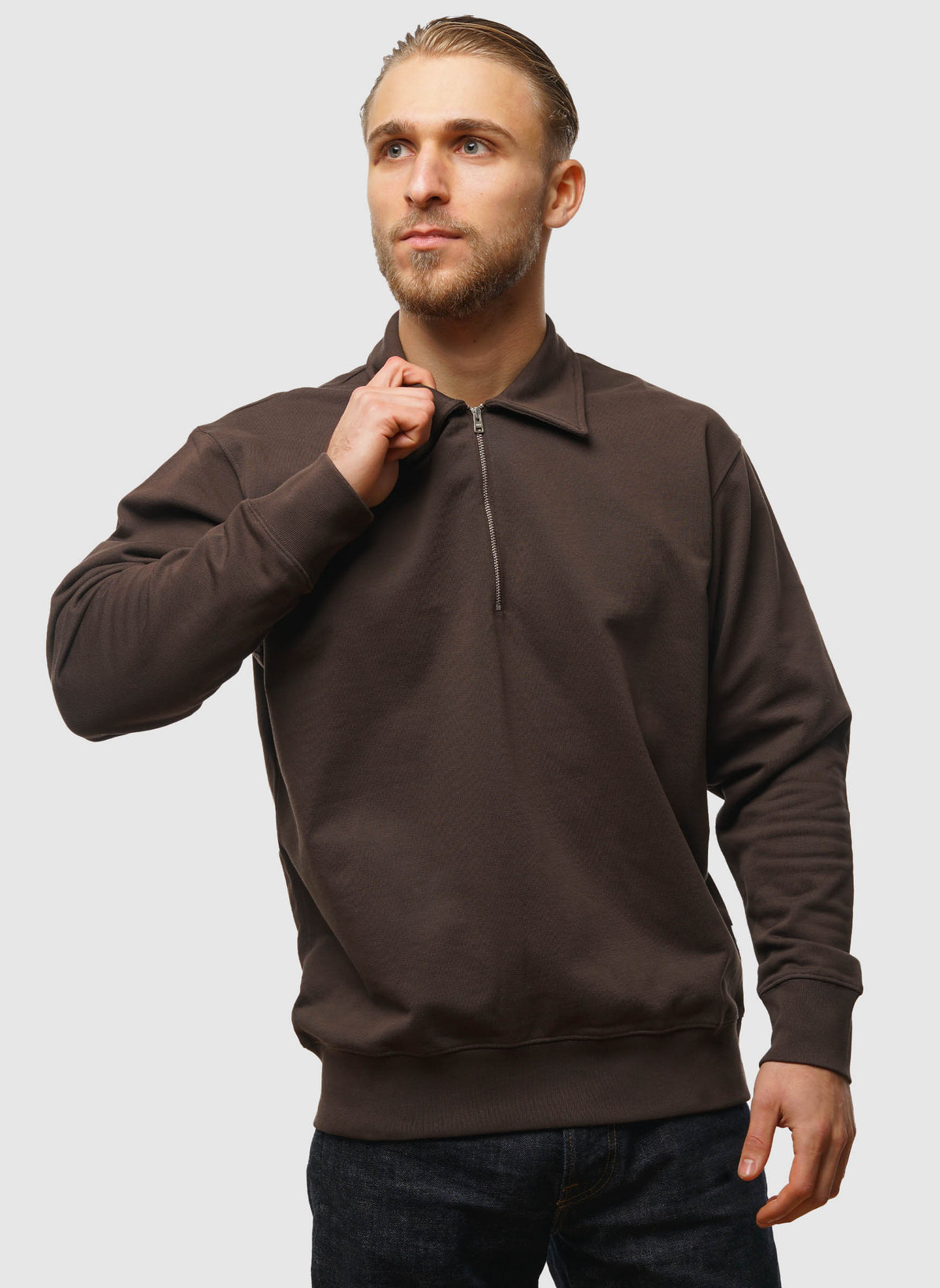Standard Half Zip Sweatshirt - Seal Brown