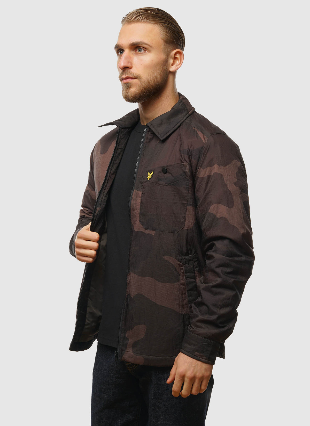 Insulated Camoflage Overshirt - Grey Taupe